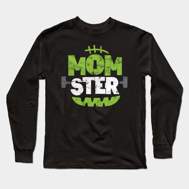 Frankenstein Momster Halloween Costume Gift for Mom Long Sleeve T-Shirt by BadDesignCo